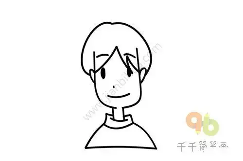 画短发男孩全身简笔画