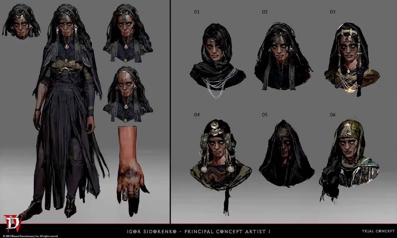 游戏暗黑破坏神4人物设定图稿欣赏