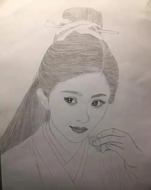 原创绘画作品画电视剧三生三世十里桃花中杨幂饰演的白浅