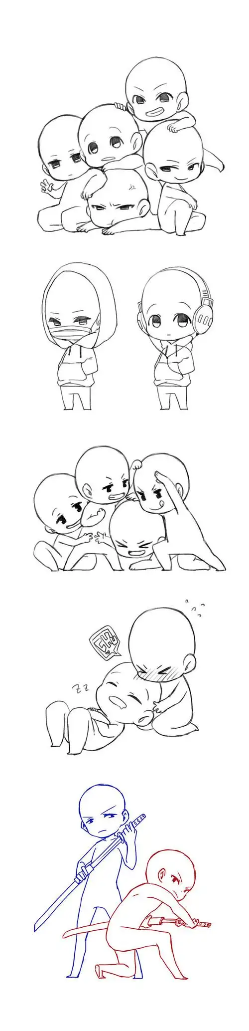 姿势参考素材q版动漫人物篇图1aopid半次元二次元爱好者社区