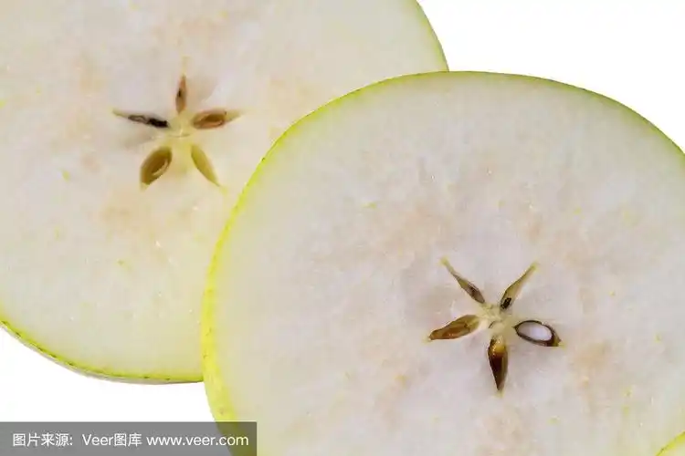 清新,横截面,梨,切片食物,种子