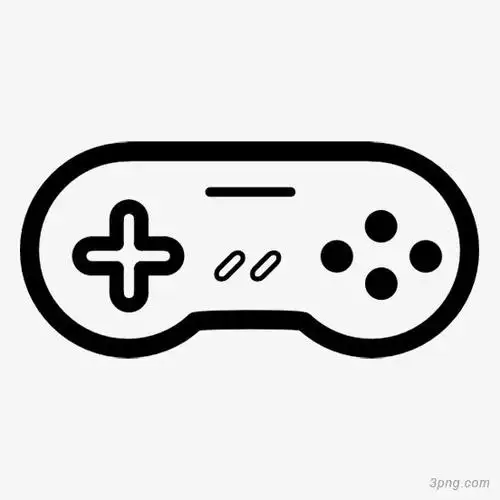 游戏手柄超大黑色线条画网页设计集图标19