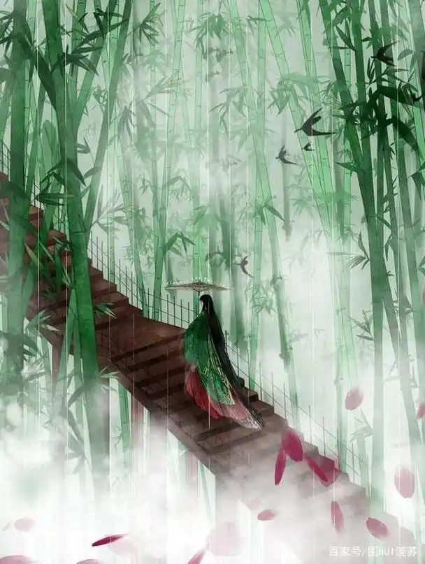 古风唯美意境壁纸 雨意系列