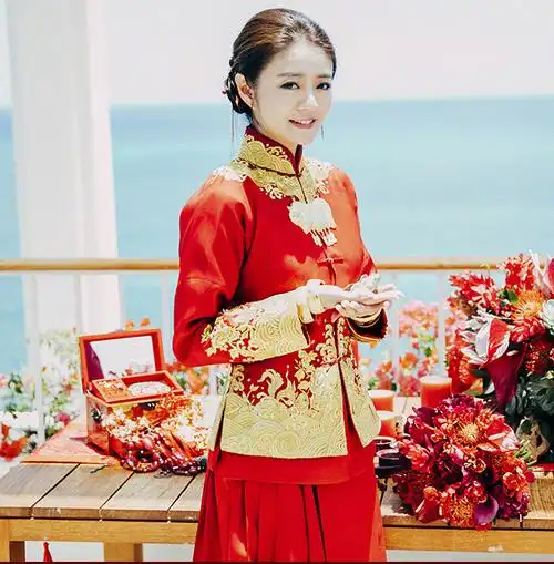 秀禾服2022新款新娘结婚中式礼服嫁衣龙凤褂敬酒服古装安以轩同款