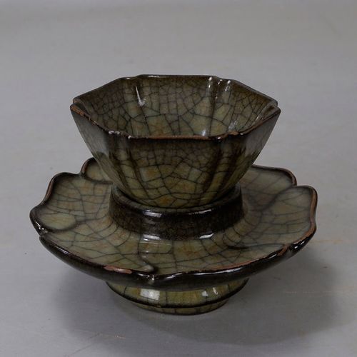 宋代哥窑金丝铁线茶盏茶杯主人杯旧货老货五大名窑精品茶具收藏