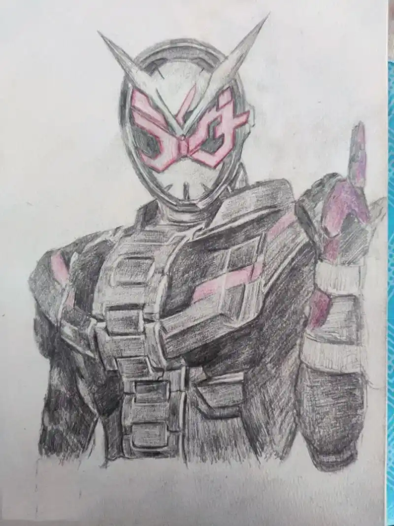 手绘假面骑士时王 假面骑士看的不多 看着帅就画了点