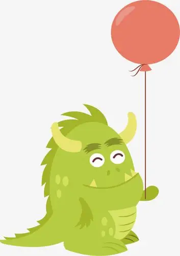 拿着气球的绿毛怪
