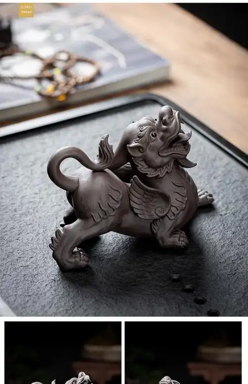 迅意紫砂貔貅茶宠精品可养手工个性茶玩招财茶道茶具配件茶桌摆件过节