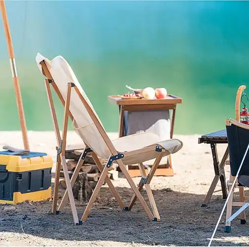 紫叶户外折叠凳实木折椅户外野营公园野炊便携椅露营椅钓鱼椅蝴蝶椅