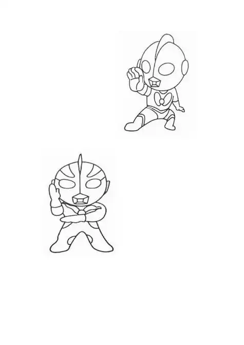 超人杰克奥特曼兄弟动画手绘人设原画集奥特曼简笔画 幼儿童蒙纸画