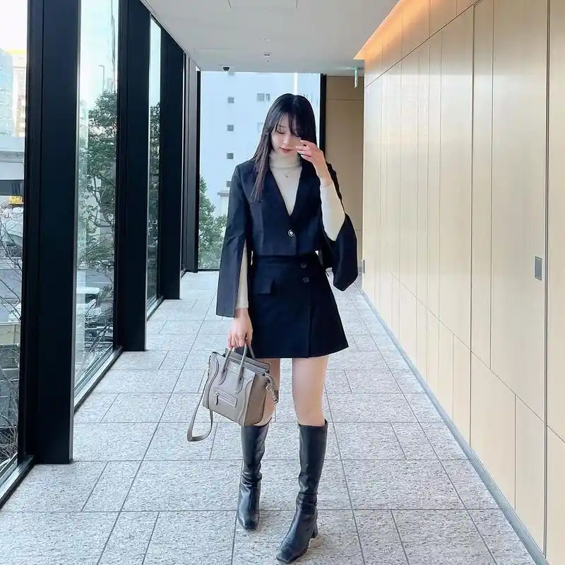 轻熟女长筒靴穿搭分享