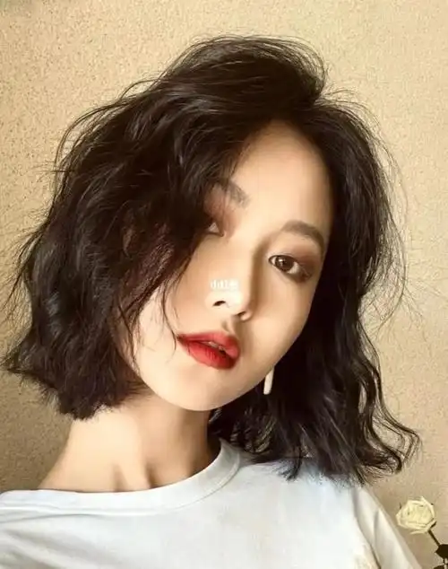 烫发|美发|圆脸短发|长脸短发 长脸发型|韩式短发气垫烫|减龄短发