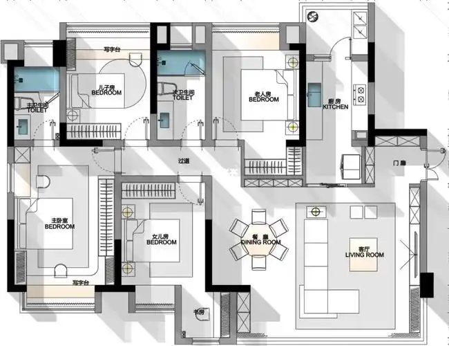 大平层平面布置图