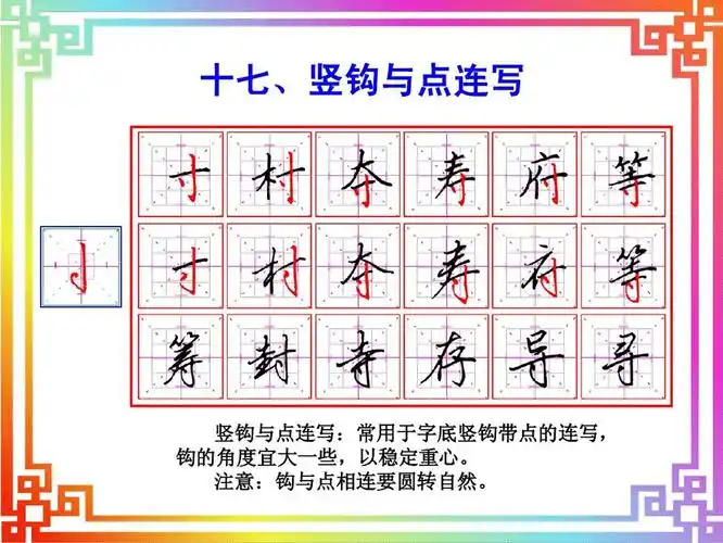 行书基本笔画连笔书写十八法