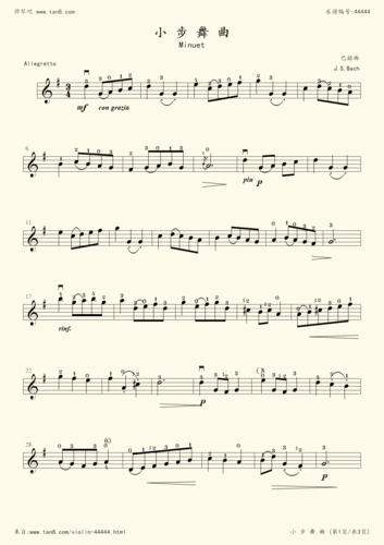 小提琴谱:3-4,小步舞曲