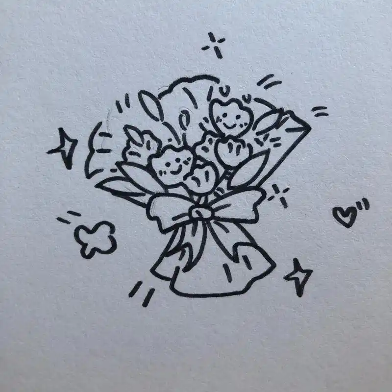 一束花的浪漫永远不会过时#简笔画 - 抖音