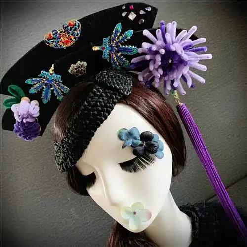 高档格头表演头饰如懿旗头妃子延禧宫廷格清发饰