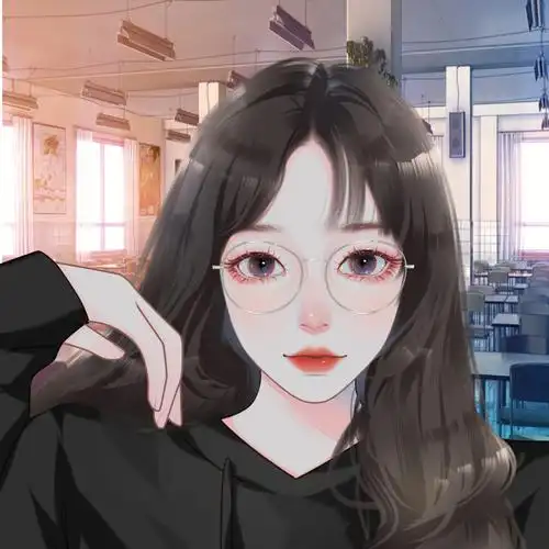 手绘女生头像|戴眼镜的女孩