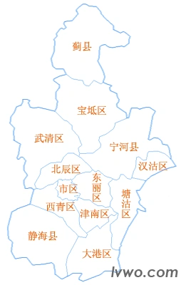 天津市行政区划及区划地图