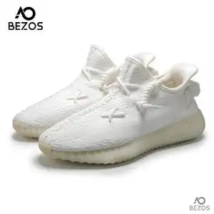 bezos秋冬透气网面椰子鞋350全白运动休闲新款潮鞋百搭情侣鞋男女