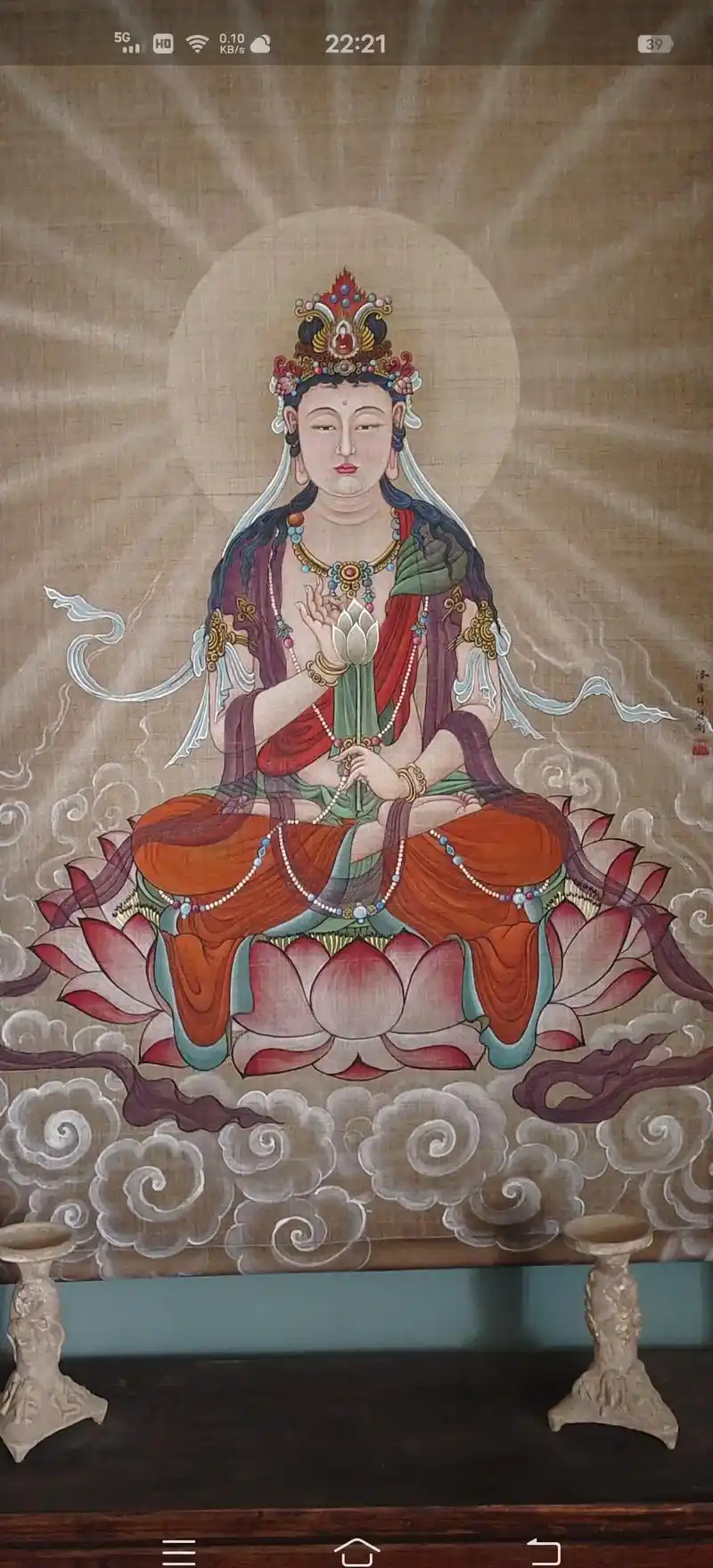 在孟津区平乐镇牡丹创意园区拍摄的麻布画神像,洛阳市级非遗. - 抖音