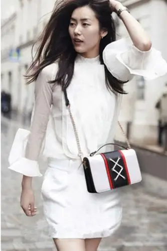 刘雯明星同款包包2017新款斜挎包链条包百搭单肩小包时尚女包