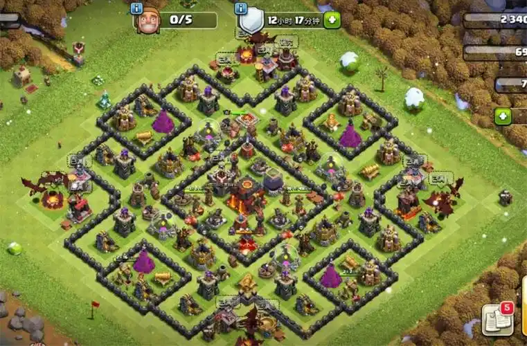 部落冲突阵型分享,10本防三星综合性防御神阵分享链接,10本防三星综合