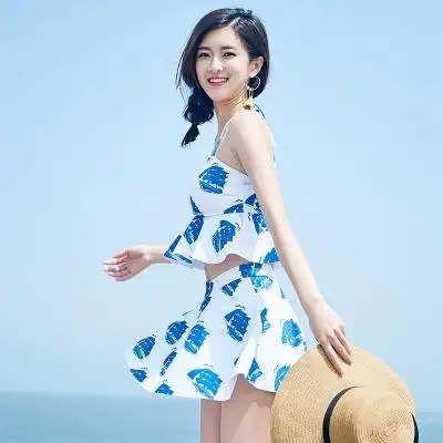 泳衣女三件套小清新游泳衣 商品反馈