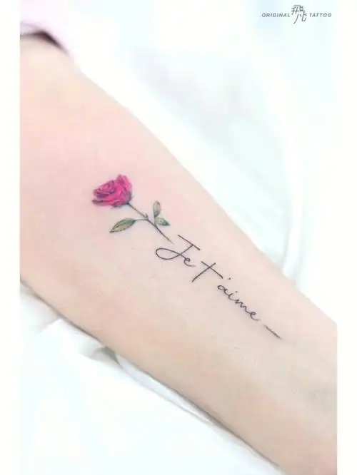 北京纹身彩色清新玫瑰的救赎