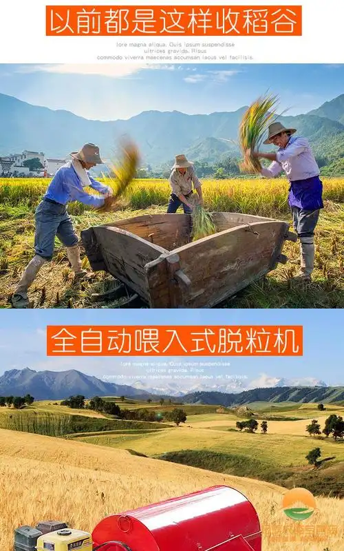 水稻脱粒机小麦收割机小型打谷机稻谷油菜全喂入家用脱谷机农用稻谷