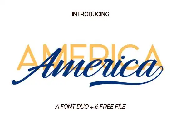 america手写连笔花体时尚英文字体下载