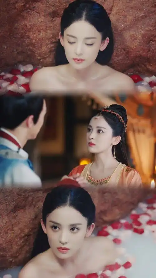 娜扎新剧花瓣浴##琉璃花瓣浴