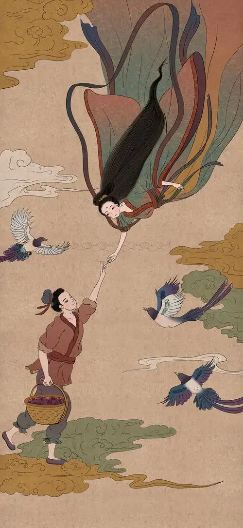 七夕|插画|创作习作|两只大黄梨_原创作品-站酷zcool