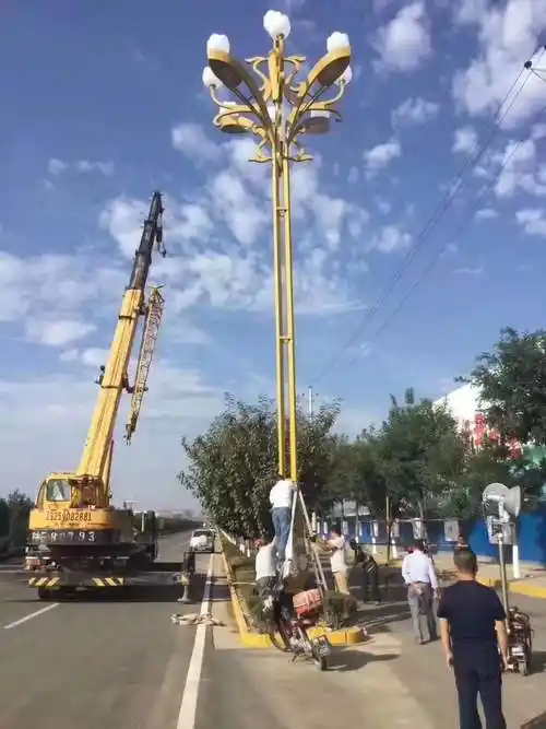 陕西玉兰灯安装现场_中山市真好恒照明灯具有限公司