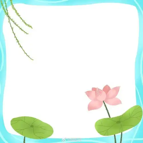 边框设计 | 古风荷花窗户边框免抠素材 版权素材 by 摄图网