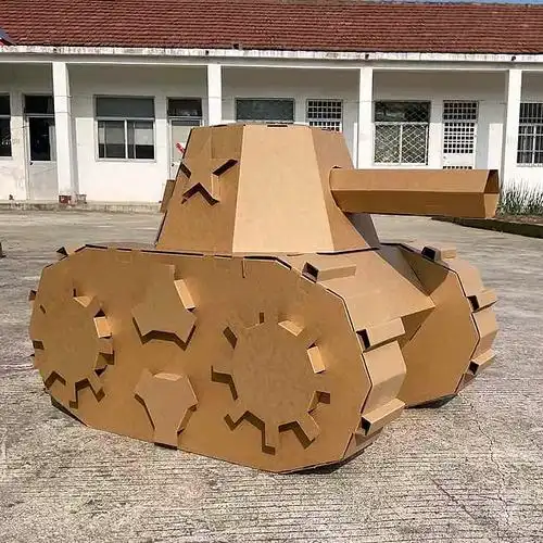 儿童玩具纸箱汽车大模型创意纸壳坦克军事幼儿园手工制作材料纸板