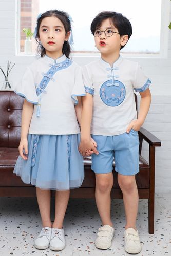 中国国风儿童汉服校服夏季幼儿园园小学生国学服班儿童演出服
