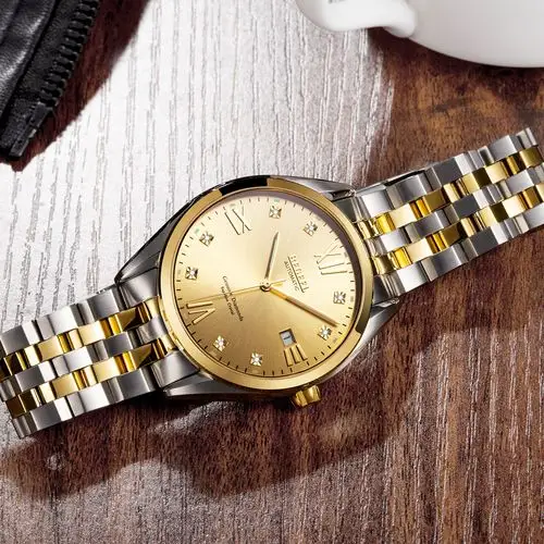 宾爵手表瑞士进口机芯男机械表真钻镀金男表全自机械防水男士手表