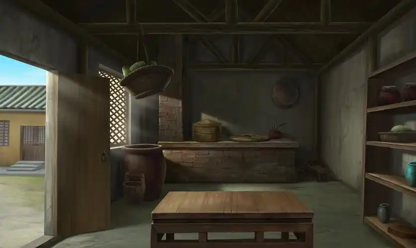 临摹练习 九华小和尚动画场景>