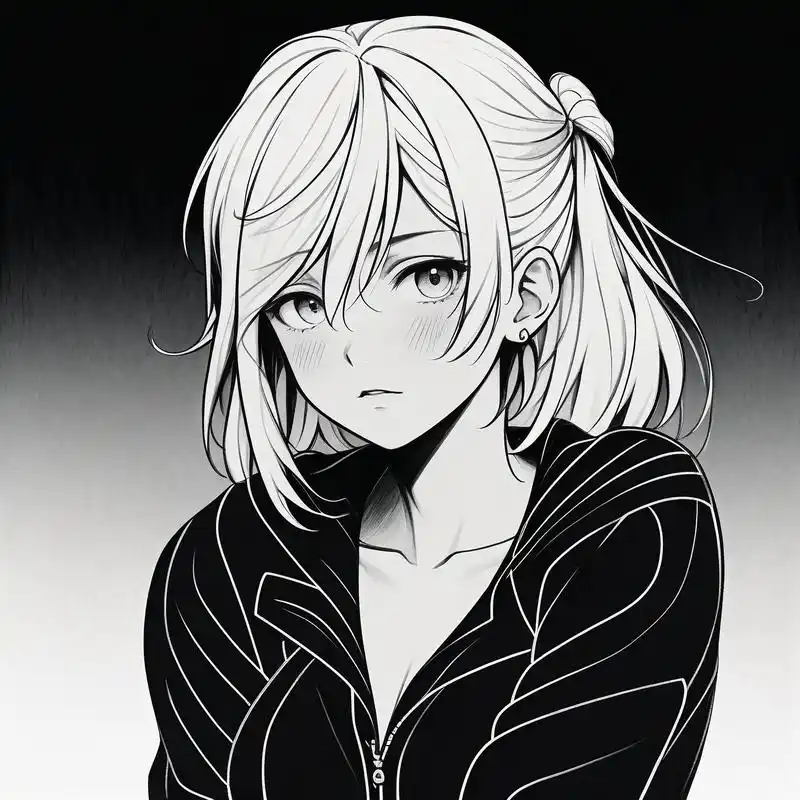 96 悲伤黑白素描头像,谁懂啊家人们 06 悲伤的黑白素描头像,每一