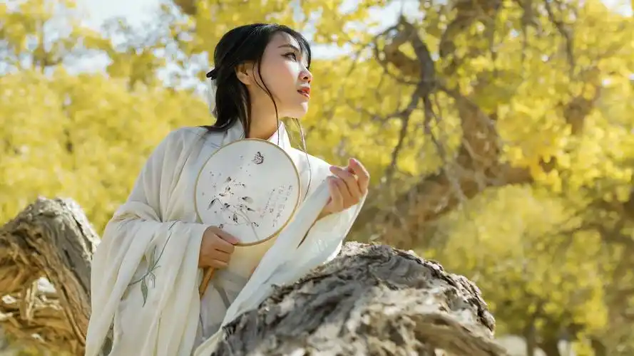 温婉迷人的古典美女户外写真