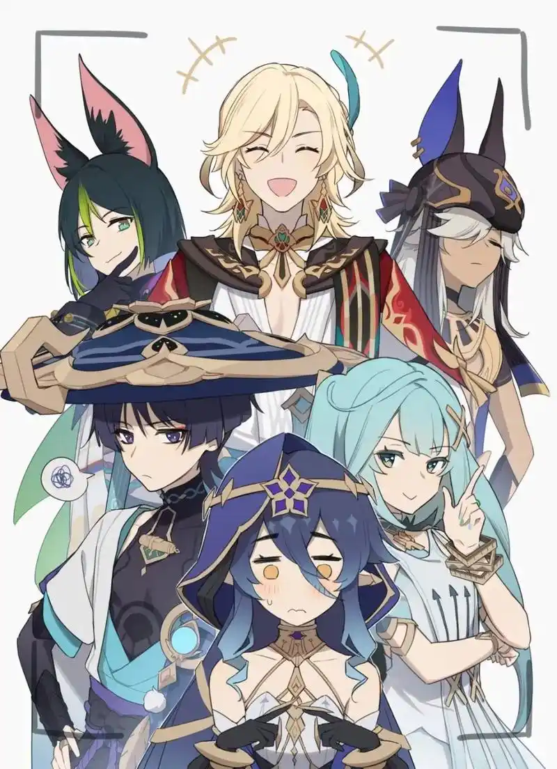 "拍照啦,茄子!" #二次元 #原神#大合照 #原神的日常  - 抖音