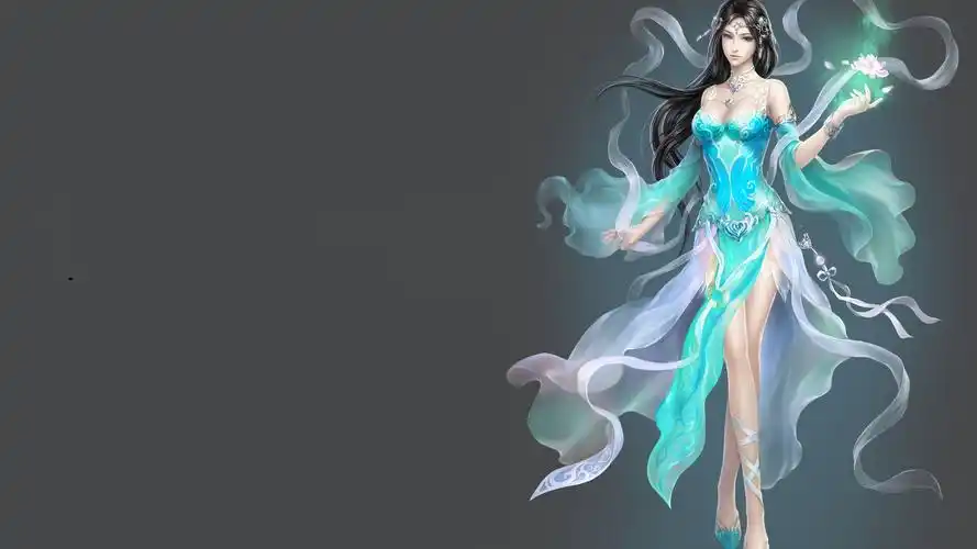 古风美女艺术莲花3d游戏美女4k壁纸图片壁纸