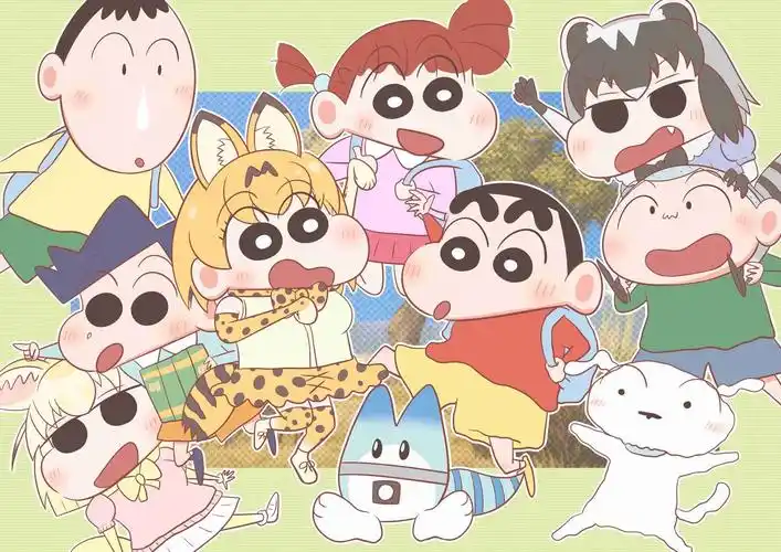 蜡笔小新×动物朋友总结插画图片壁纸