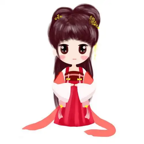 超可爱卡通汉服少女png图片免抠素材