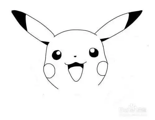 皮卡丘书包简笔画
