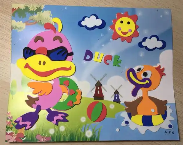 eva贴画立体3d贴纸儿童手工制作海绵黏贴diy儿童益智玩具3-4-6岁