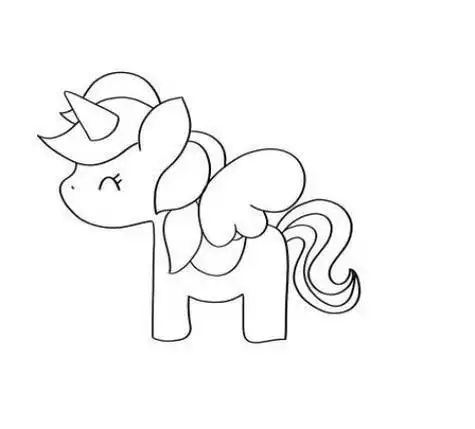 彩色漂亮独角兽简笔画怎么画_简笔画图片大全 - 元艺考