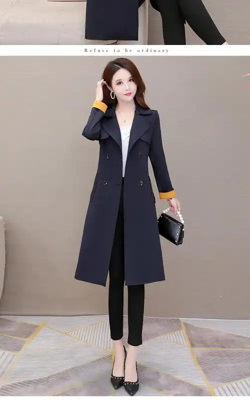 新款风衣女长款过膝女士上档次潮ins秋装外套女洋气百搭时尚潮流咖色