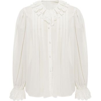 dzzit周冬雨同款dzzit地素法式浪漫衬衫上衣女 白色 m【图片 价格 品